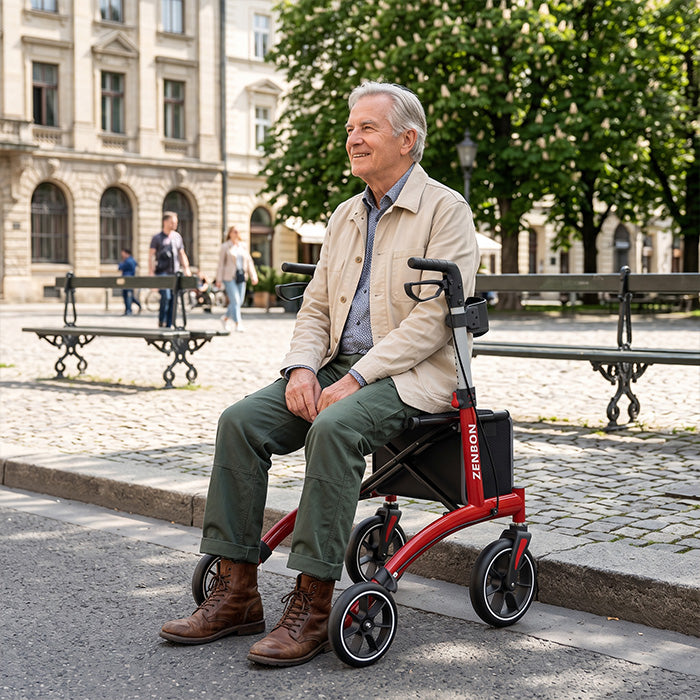 ZENBON Stride Air Ultra-Light Rollator Walker with Seat