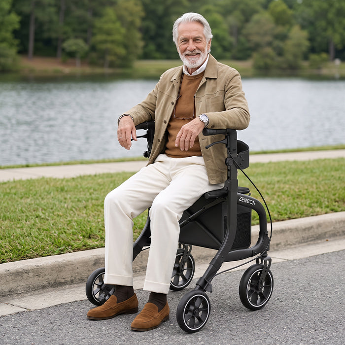 ZENBON Lightweight Rollator Walker – Foldable & Comfortable