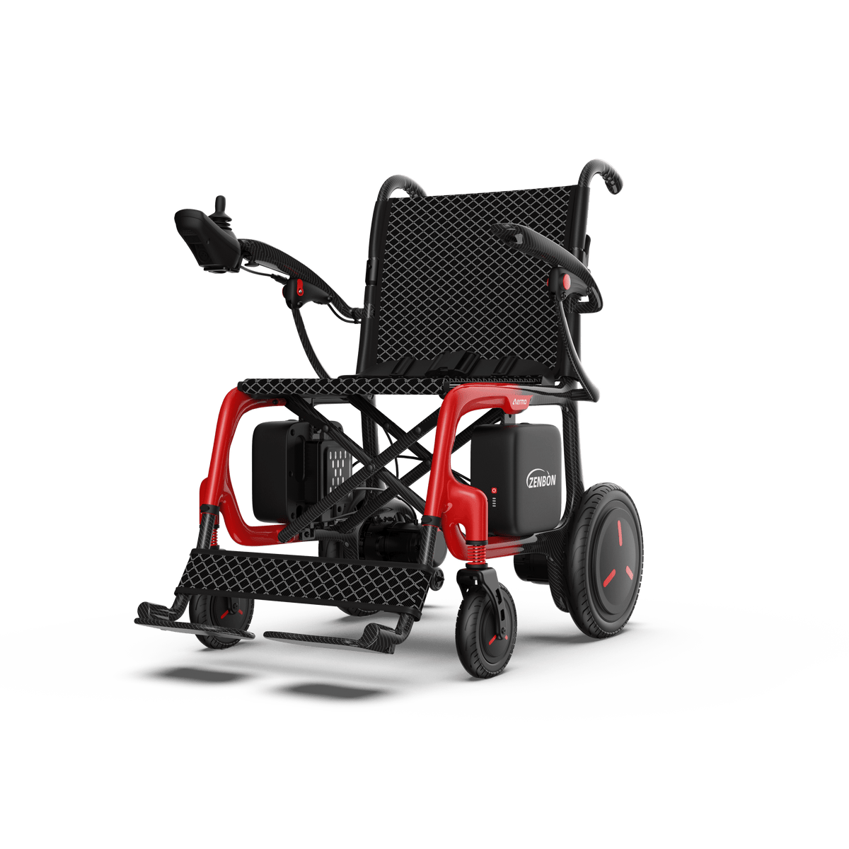 ZENBON AeroLite lightweight carbon fiber electric wheelchair, front angle view