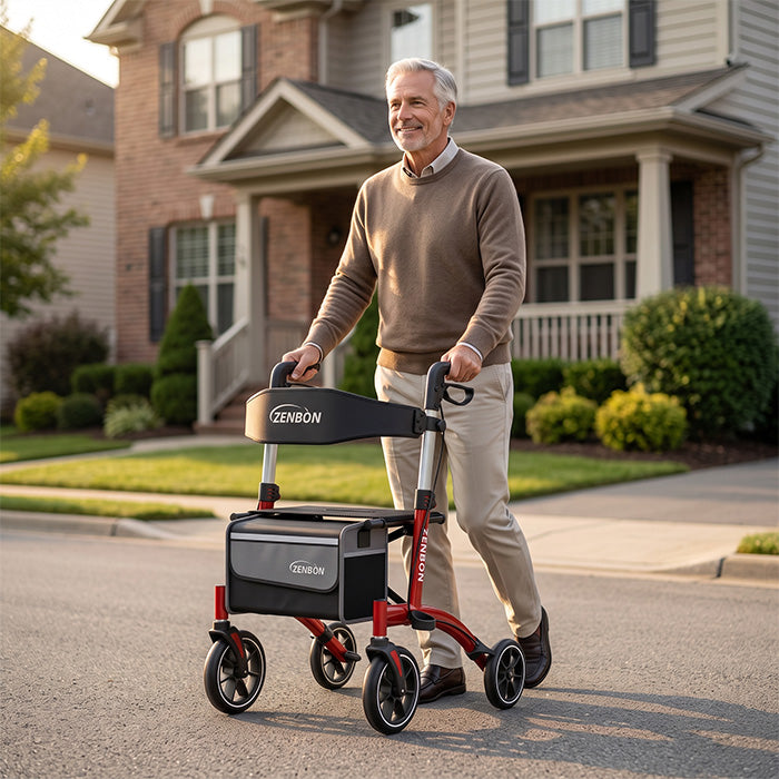 ZENBON Stride Air Ultra-Light Rollator Walker with Seat