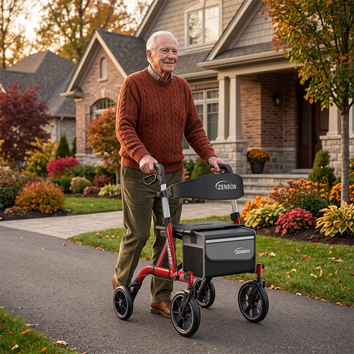 ZENBON Stride Trail Aluminum Rollator Walker with Seat