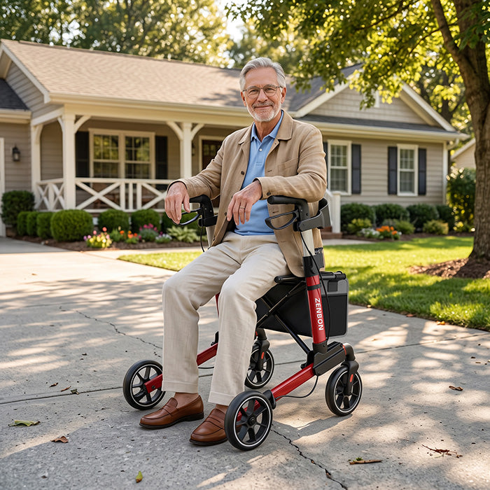 ZENBON Stride Classic Lightweight Rollator Walker with Seat