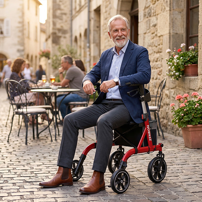 ZENBON Stride Trail Aluminum Rollator Walker with Seat