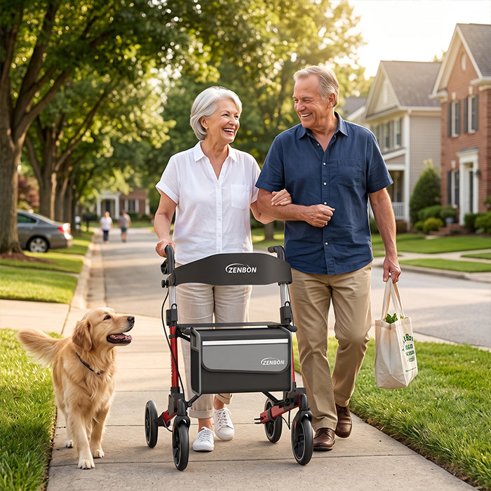 ZENBON Stride Classic Lightweight Rollator Walker with Seat