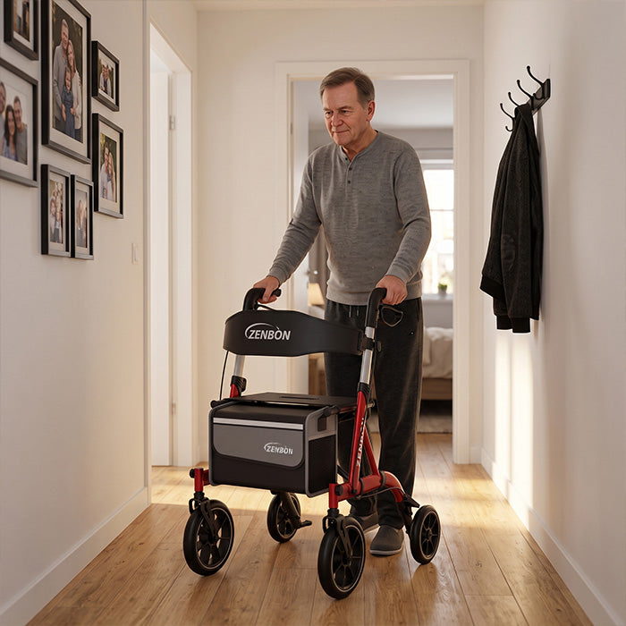 ZENBON Stride Trail Aluminum Rollator Walker with Seat