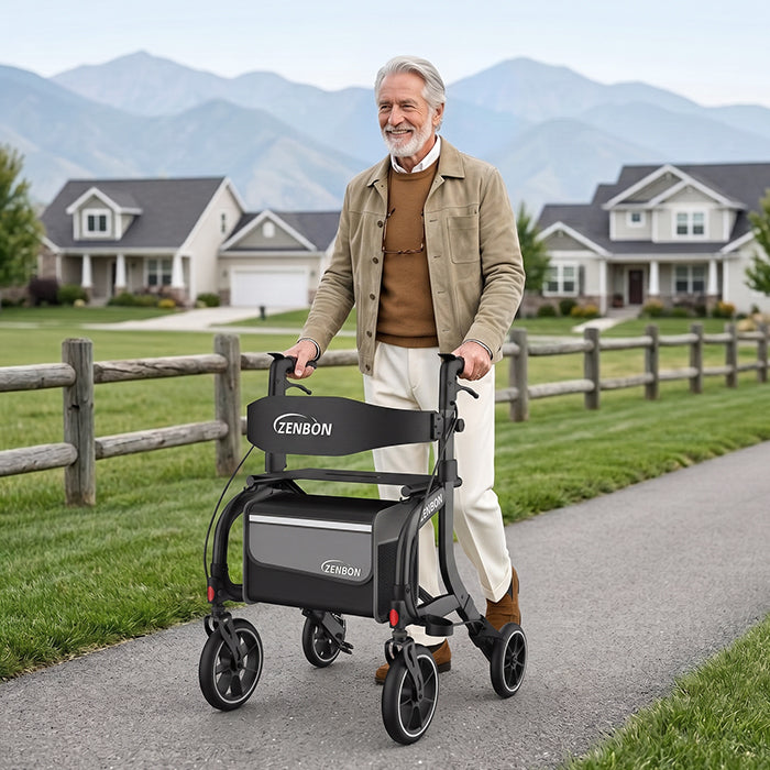 ZENBON Lightweight Rollator Walker – Foldable & Comfortable