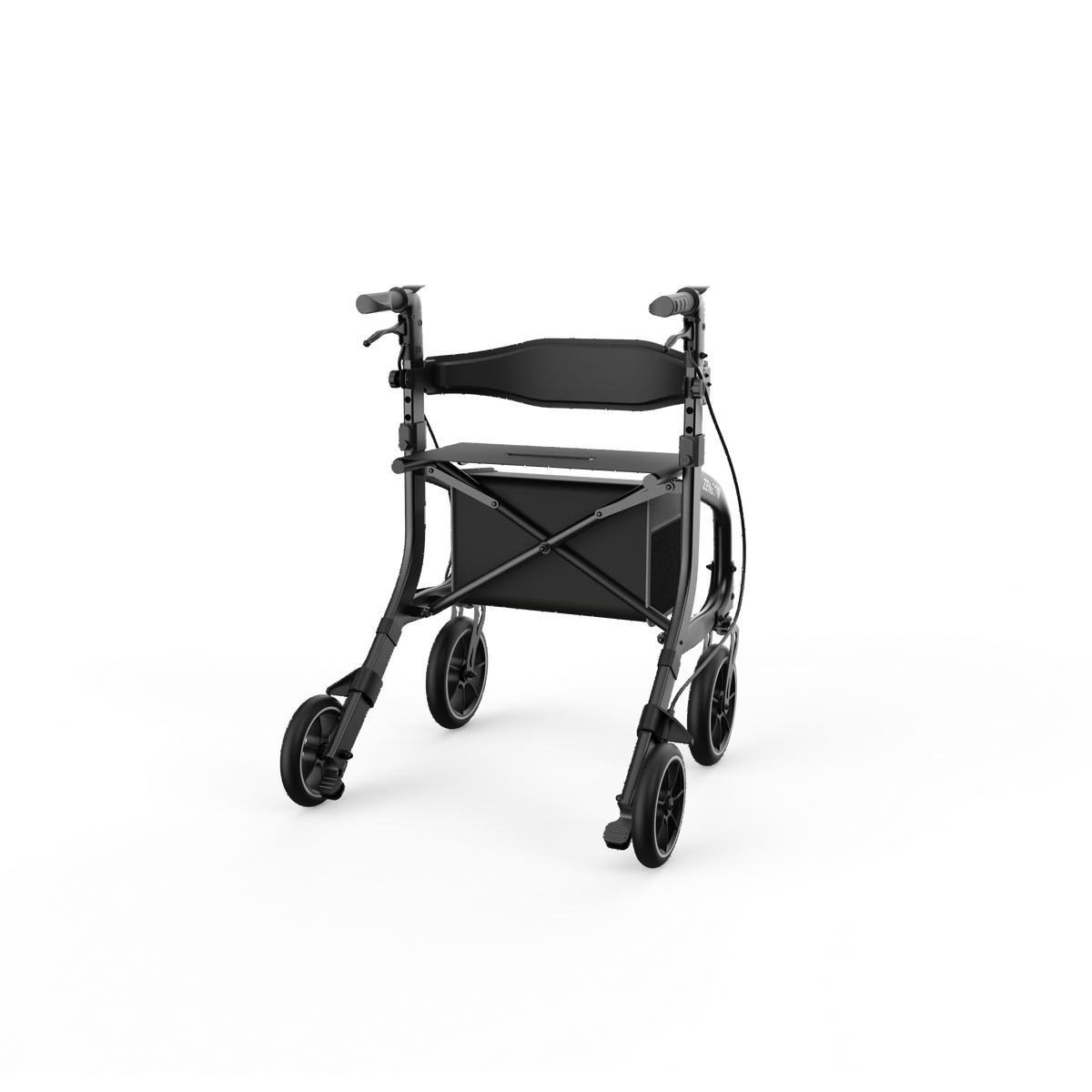 ZENBON Stride Pro black rollator walker rear angled view