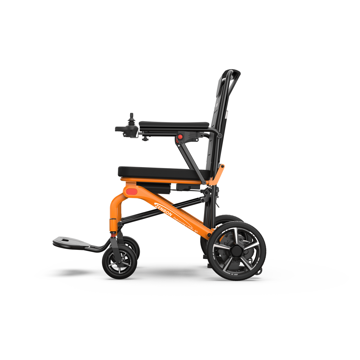 Front view of the ZENBON AeroCarbon X electric wheelchair
