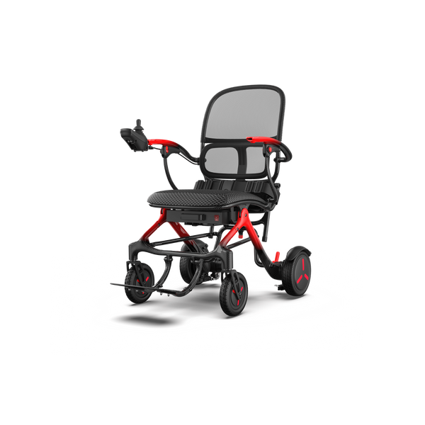 ZENBON AeroX carbon fiber electric wheelchair shown from the front on a transparent background