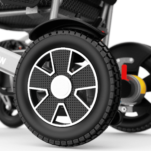 ZENBON Flex electric wheelchair PU flat free tires with stable outdoor mobility