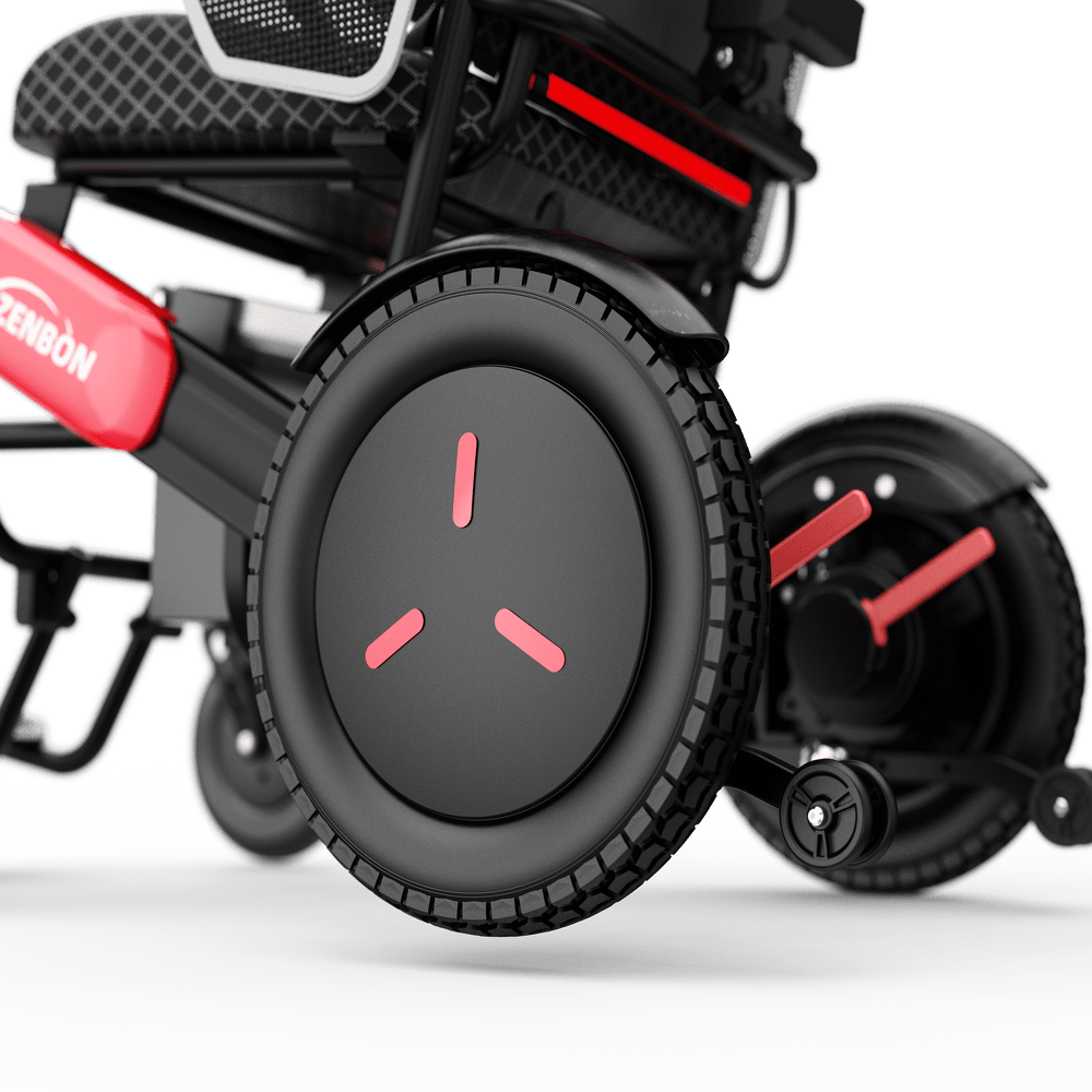 ZENBON Flex Elite electric wheelchair with PU flat-free tires for smooth and stable mobility