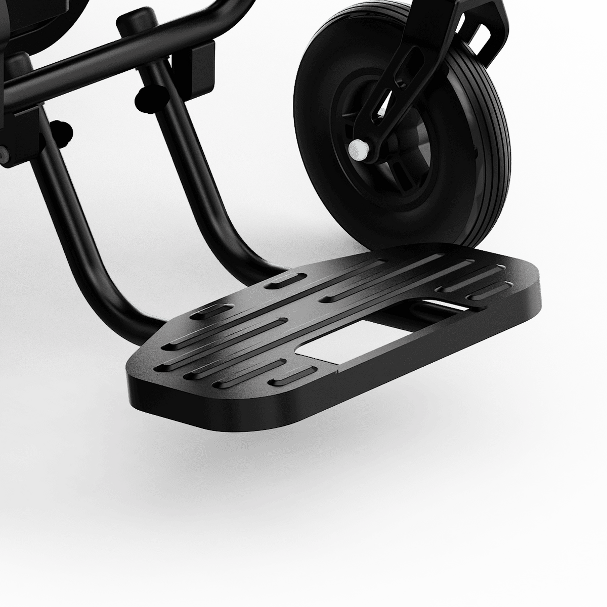 Height-adjustable anti-slip footrest on the ZENBON Flex Pro electric wheelchair