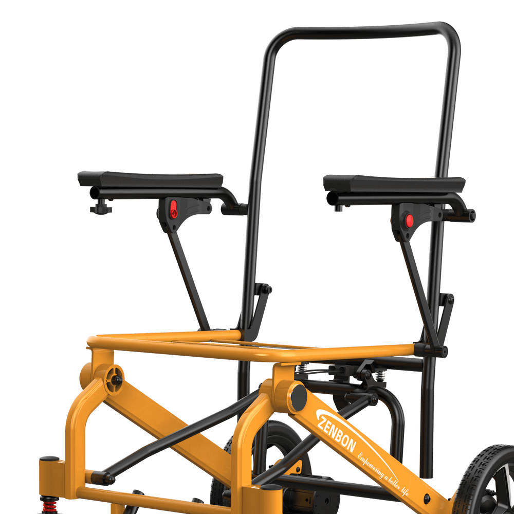 Carbon-aluminum main frame of the ZENBON Flex Travel electric wheelchair