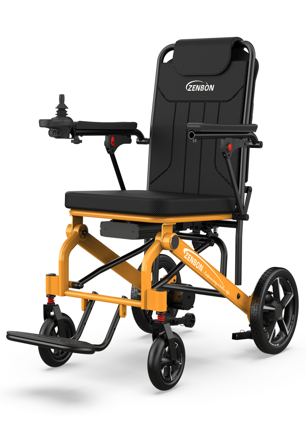 ZENBON Flex Travel lightweight electric wheelchair feature hotspot image for mobile