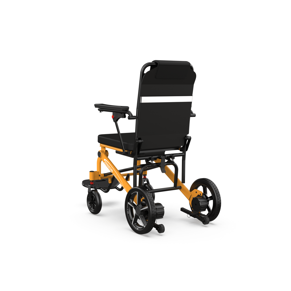 Right-front three-quarter view of the ZENBON Flex Travel electric wheelchair