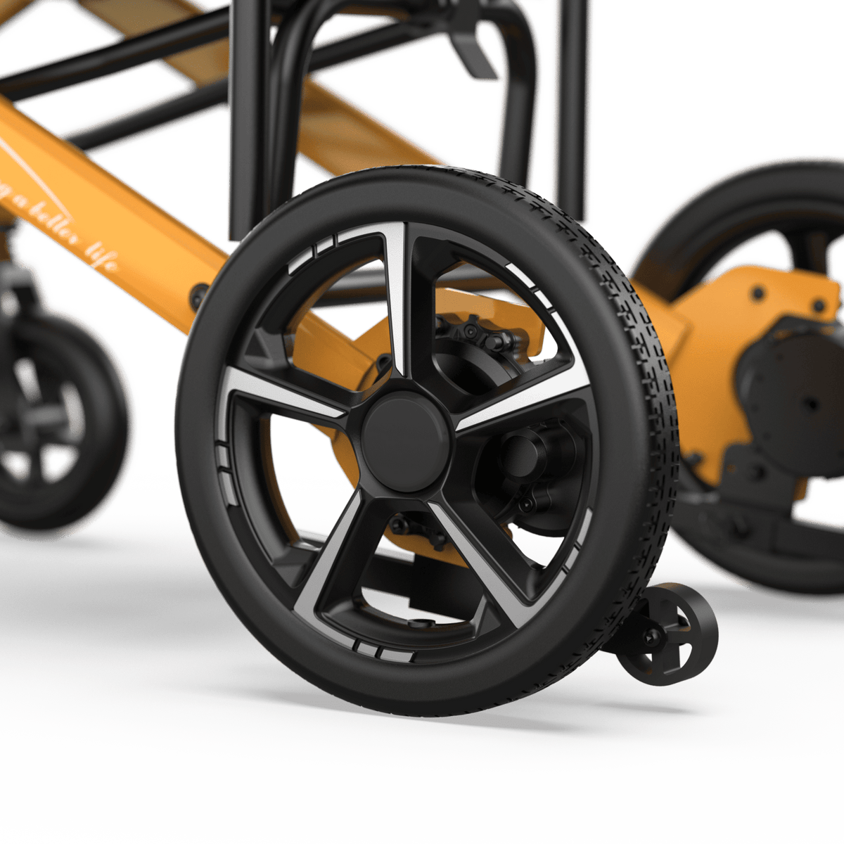 ZENBON Flex Travel electric wheelchair PU flat-free rear tire and anti-tip wheel