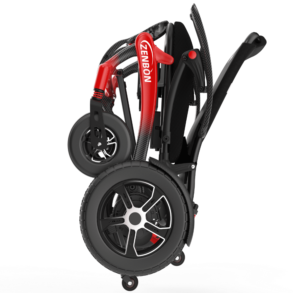 ZENBON FoldX Pro Compact Electric Wheelchair folded for storage and transport