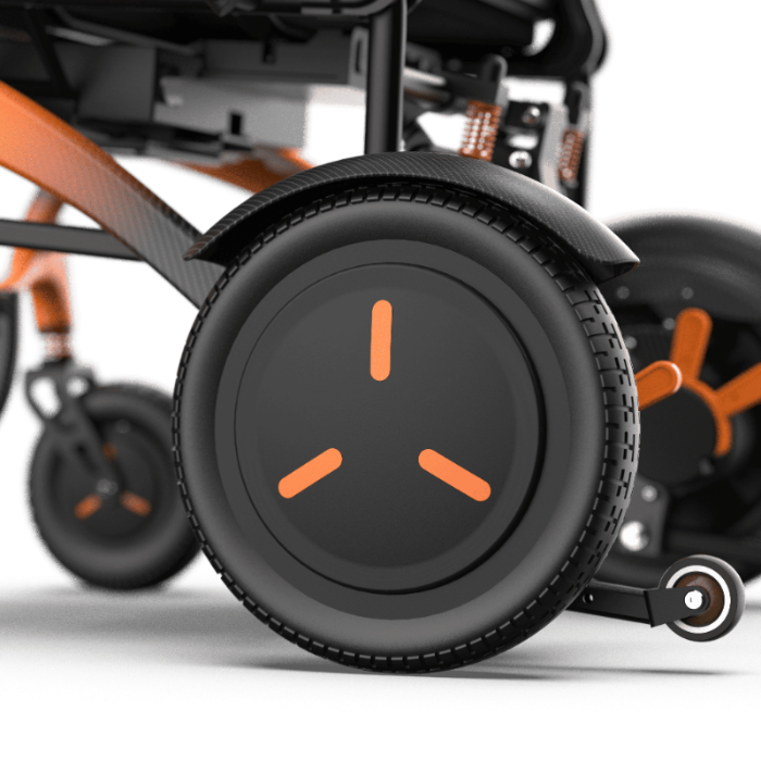ZENBON FoldX compact electric wheelchair PU flat-free rear tire