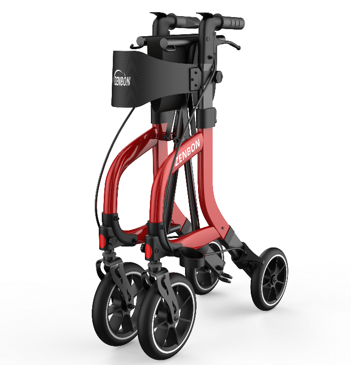 ZENBON Stride Pro foldable rollator walker with compact 1-second folding design