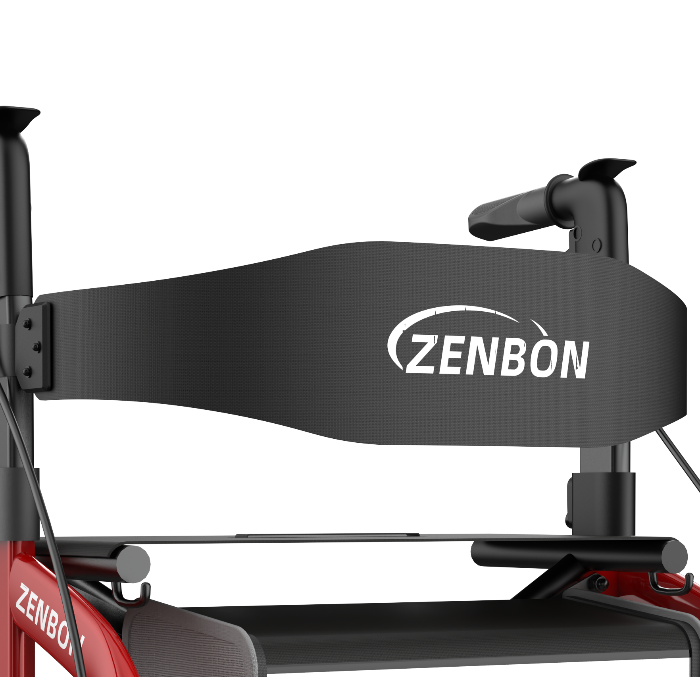 ZENBON Stride Pro rollator walker with padded backrest for comfortable support