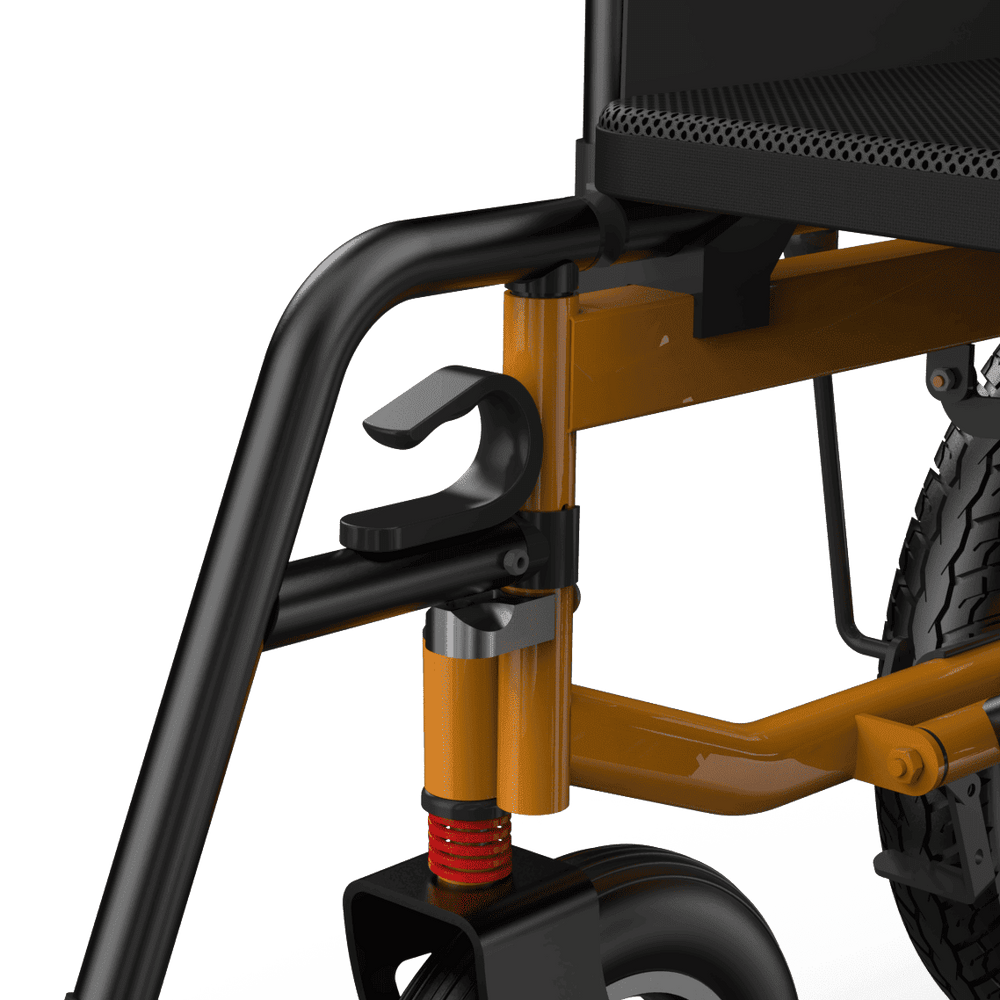Heavy-duty main frame of the ZENBON Titan Pro electric wheelchair